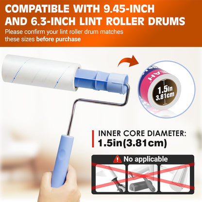 Large Lint Roller for Pet Hair Extra Sticky,10 Years Lifespan,9.45''/6.3" Pet Hair Removal Tool Roller for Dog Cat Hair,450 Sheets/5 Refills,Detachable Telescoping Extension Large Lint Roller