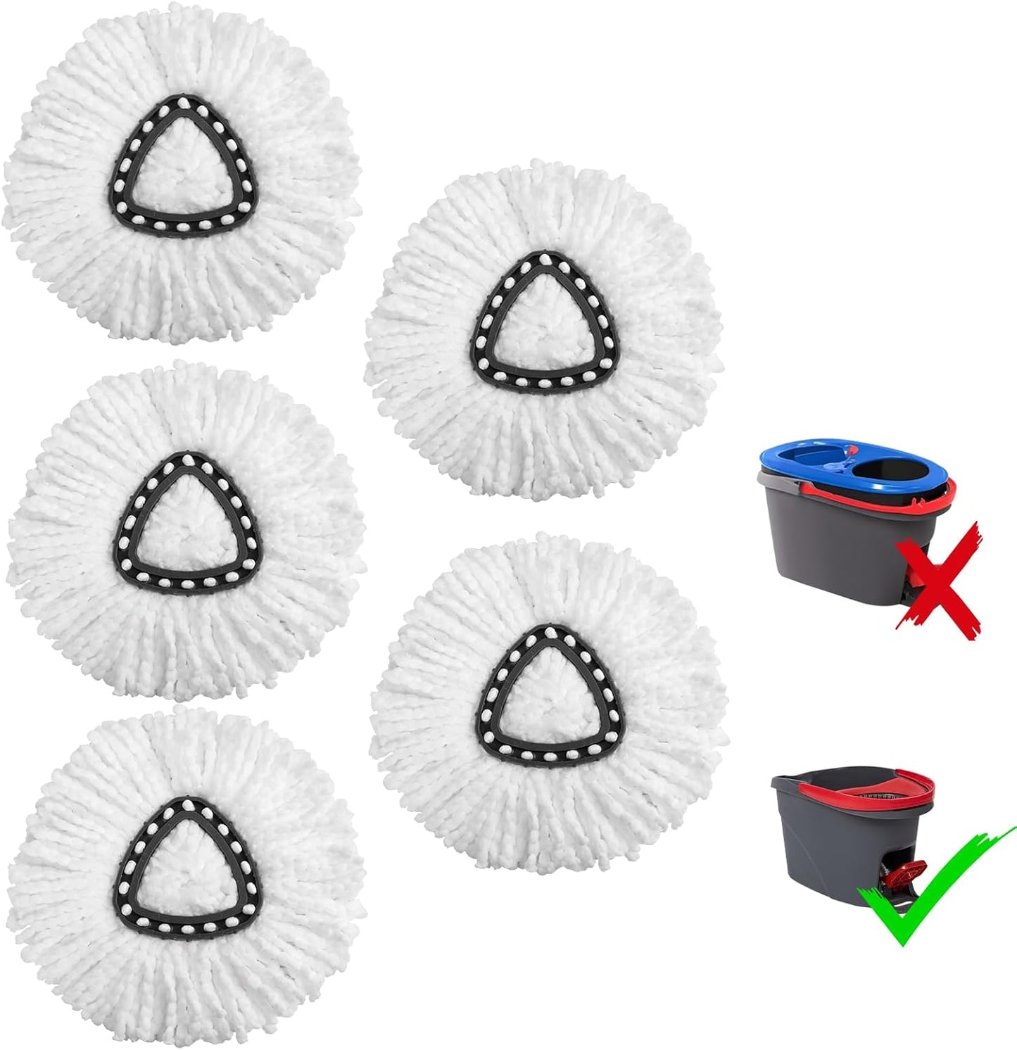 4-Pack Mop Replacement Heads for Ocedar Mop Replace Head EasyWrin Spin Mop Heads Replacements, Easy Cleaning Mop Head Replacement