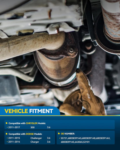 PHILTOP Left and Right Catalytic Converter Replacement For 2005-2010 300 2.7/3.5L V6 RWD, 2006-2010 Charger 2.7/3.5L V6 RWD, 2005-2008 Magnum 2.7/3.5L V6 RWD Replace 55434, 55433 (EPA Compliant) - Colors A