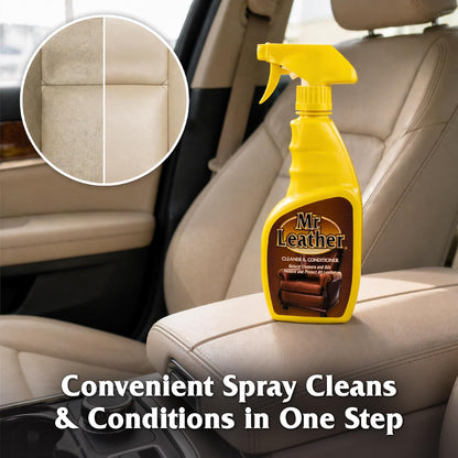 MR. LEATHER Cleaner and Conditioner (8 oz) - Restores & Protects All Leather with Natural Oils - Hydrating and Water-Repelling Cream for Couches, Car Interior, Shoes, and Bags
