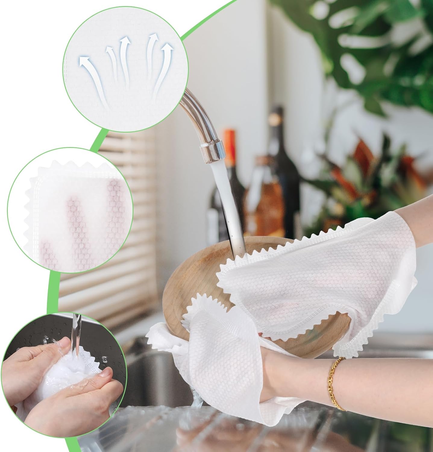 70 Pcs White Microfiber Dusting Gloves, Dusting Mitts Replaces Dust Wipes, Pet Hair Cleaning Possible, Dual-Sided Disposable Gloves