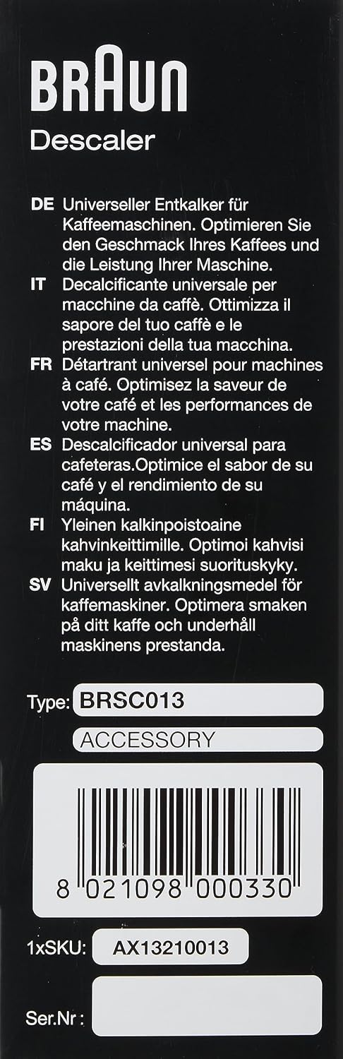 Braun Coffee Maker Descaling Solution (200ml)