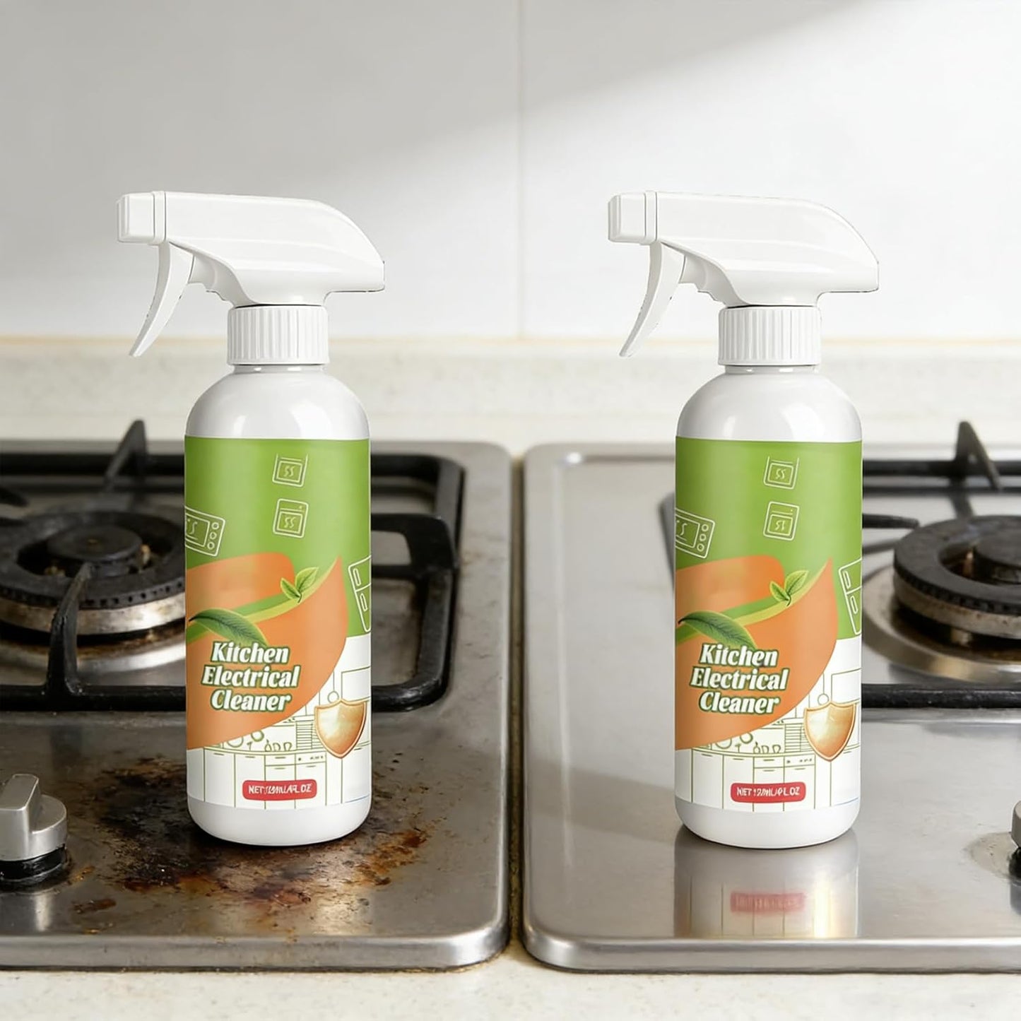 2PCS Electrolyzed Ion Kitchen Cleaner Spray - Multi-Purpose Household Cleaner for Oven, Stove, Range Hood & Appliances, Degreaser for Kitchen Surfaces (120ML)