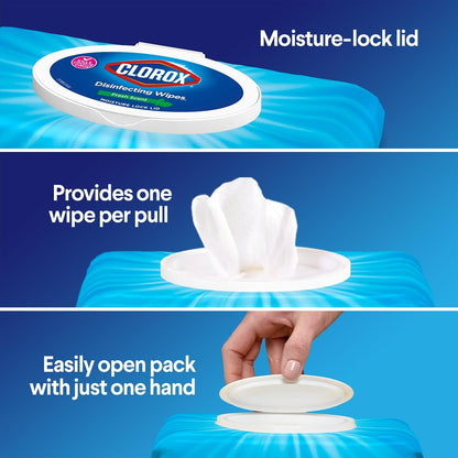Clorox Disinfecting Wipes, Bleach Free Cleaning Wipes, Fresh Scent, 75 Count (Package May Vary)