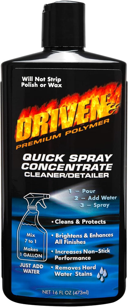 DRIVEN Quick Spray Concentrate, Cleaner, Spray Detailer, Boats, Cars, RVs, Motorcycles, Brightens & Enhances Surface with Non-Stick Protection, Fiberglass, Paint, Metal, Glass, Plastic