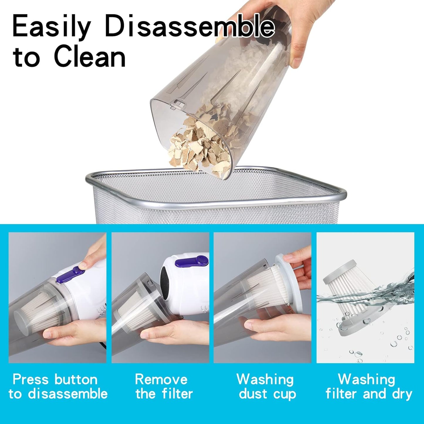 Intercleaner Corded Vacuum Cleaner, 15KPa Powerful Suction with 400W Motor, 12 in 1 Lightweight Bagless Stick Vac with Handheld, Ultra Quiet, for Hardwood Floor Carpet Car Pet Hair