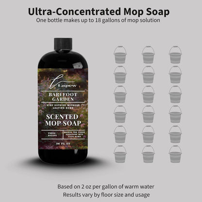 Lapew Santal Scented Mop Soap - Luxury Floor Cleaner Concentrate for Mopping Tile, Laminate, Vinyl & Hardwood | Streak-Free, Low-Foam | 36 oz - Colors B