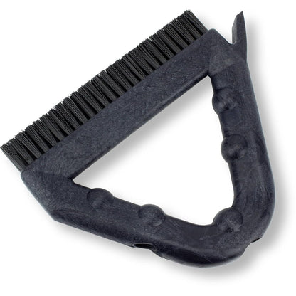 SPARTA Plastic Commercial Grout Brush, Triangle-Shaped Scrub Brush with Scraper and Two Threaded Holes for Attaching Handle (Sold Separately), 9 x 7 x 7 Inches, Gray