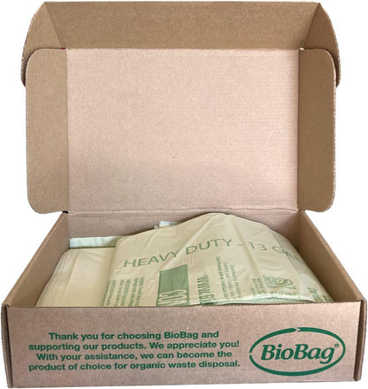 3 Gallon Compostable Food Scrap Bags by BioBag, 100 Count, BPI Certified, Meets ASTM D6400 Standards, Made in USA, Kitchen Trash Bin Liners