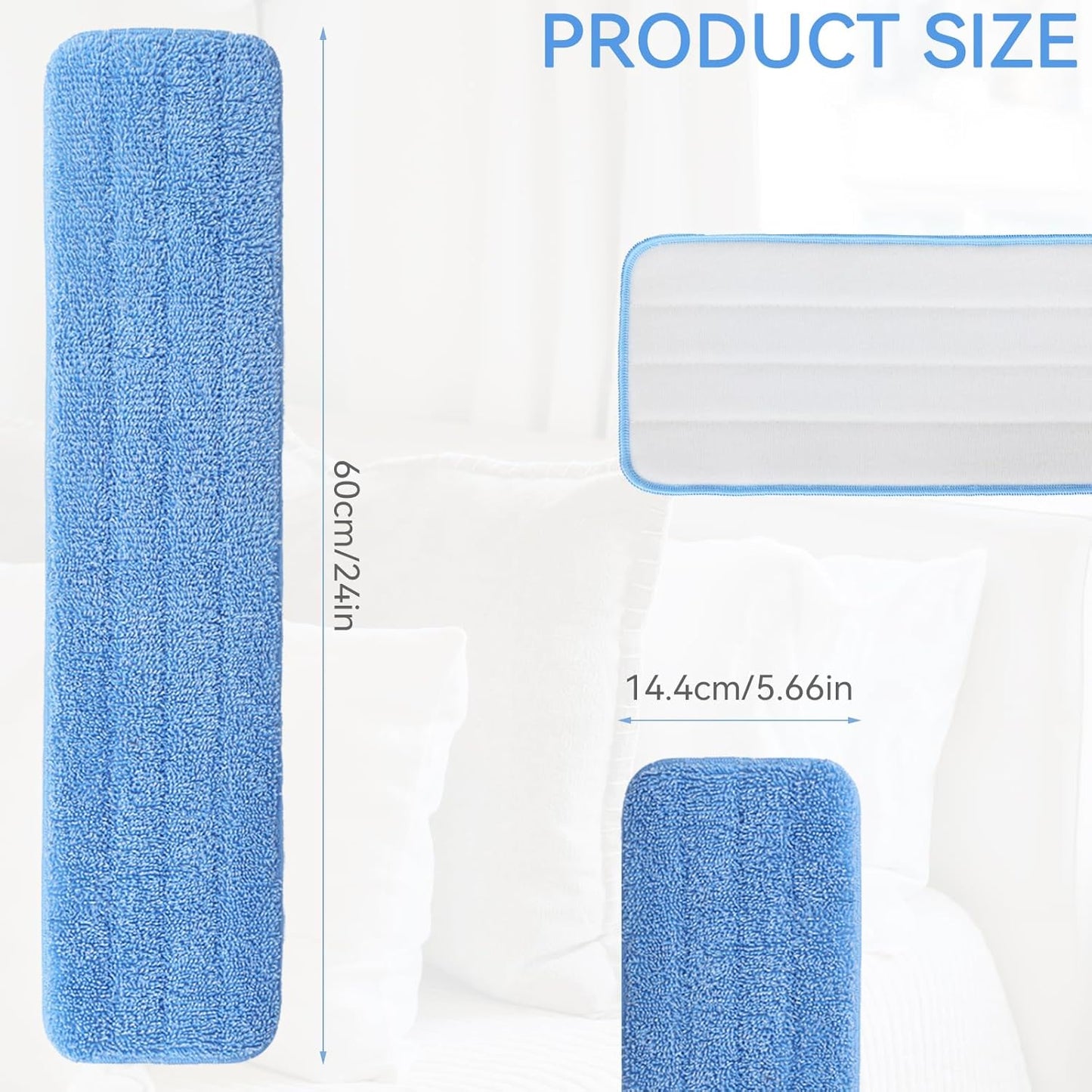 36" Microfiber Pad for Rubbermaid Commercial 36 Inch Mop Head - 6 Pack Replacement Wet & Dry Commercial Reusable Cleaning Mop Refills Fit for Any Microfiber Flat Mop System 36"