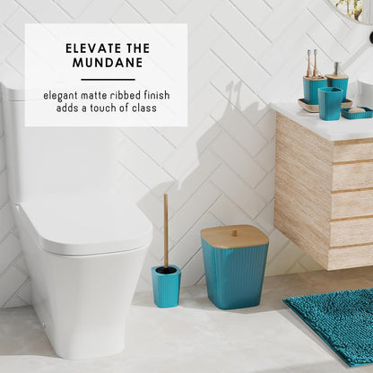 Clara Clark Bathroom Set - Sage Green Bathroom Accessories Set, 6PC Bathroom Accessory Set, Bathroom Sets with Toilet Brush, Trash Can & Soap Dispenser