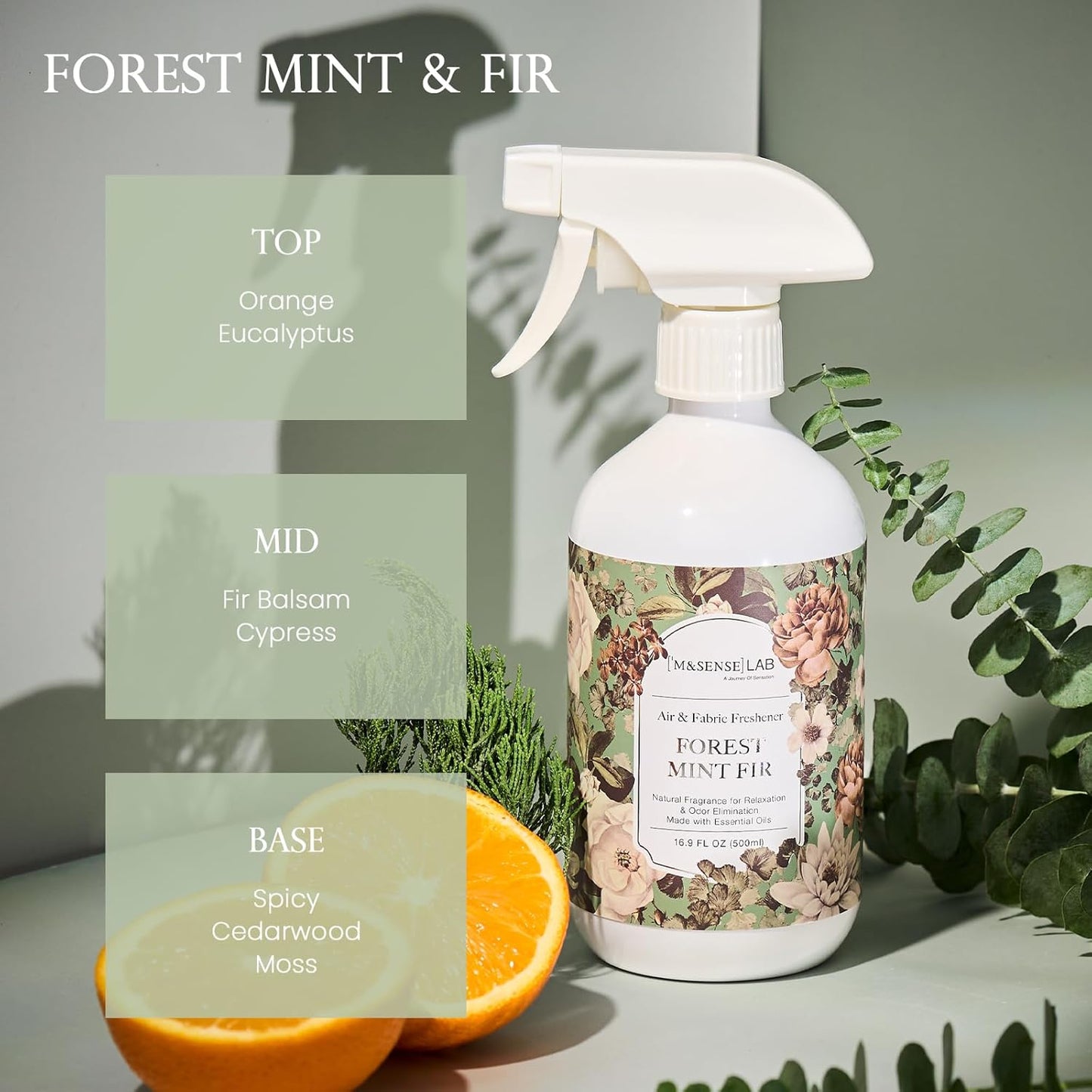 ‌M&SENSE Air & Fabric & Pet Odor Eliminator Spray - 16.9oz Large Size Natural Safe Air Freshener Rose Scented Deodorizer for Home Eliminates Smoke & Musty Smells, Ideal for ‌Dining Room Living Spaces