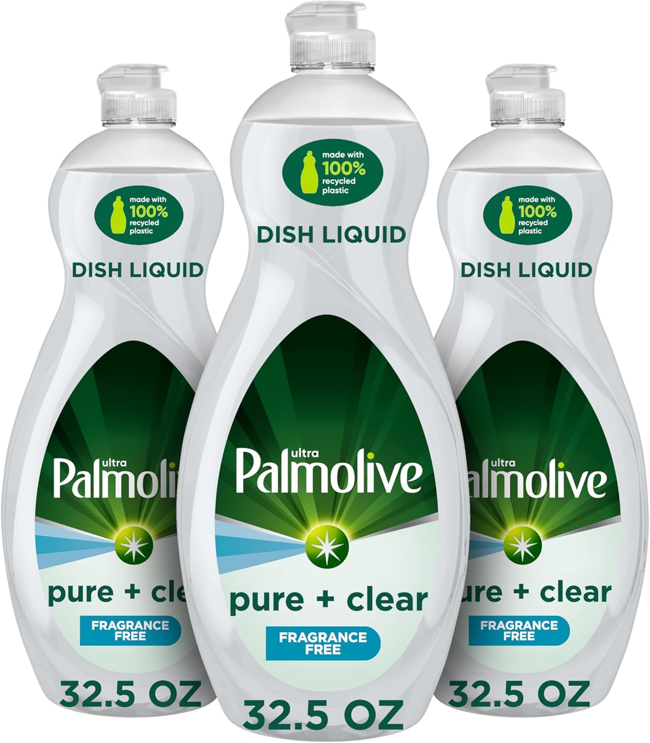 Palmolive Ultra Dishwashing Liquid Dish Soap, Pure + Clear Fragrance Free - 32.5 Fluid Ounce (Packaging may vary)