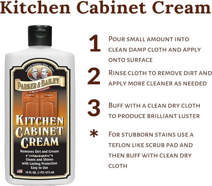 Parker and Bailey Kitchen Cabinet Cream-Wood Cleaner-Grease Remover 16 oz (1)
