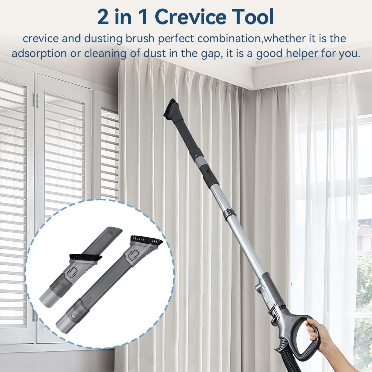 Vacuum Attachments for Shark Rocket,2 in 1 Crevice Tool Dust Brush Accessories for Shark Rocket HV300 HV301 HV322 HV320,Rotator NV751 NV752 NV650 NV680 NV800 | 35MM Vacuum Attachments
