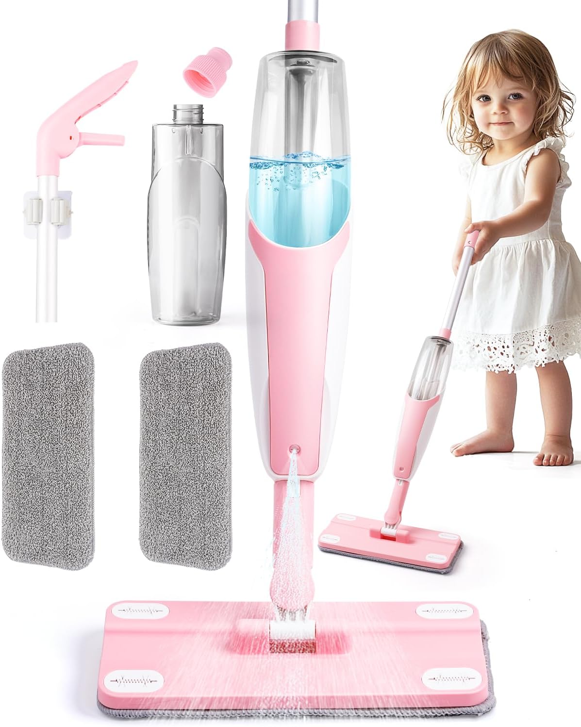 Toddler Spray Mop-Montessori Toys Mini Size Cleaning Mini Mop that Really Spray -Kid Pretend Play Toys Gift for Toddlers Girls Boys