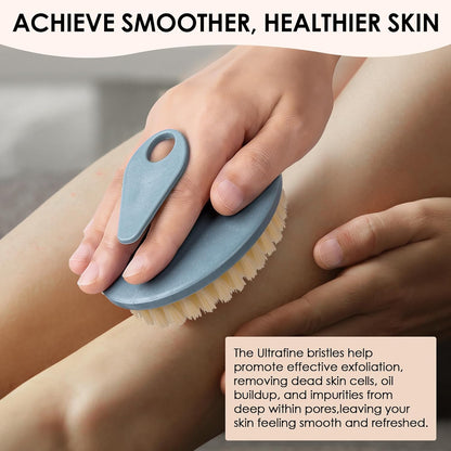 INNERNEED Food-Grade Soft Silicone Body Scrubber Shower Brush Handheld Cleansing Skin Brush, Gentle Exfoliating and Lather Well (Black)