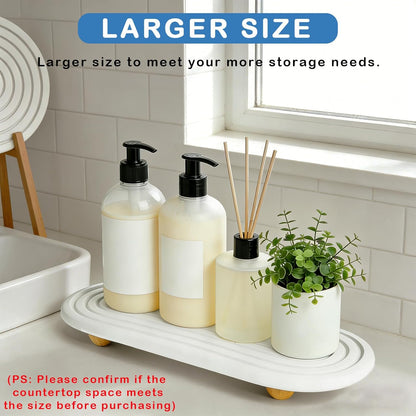 Instant Dry Sink Tray, Anti-Slip Stone Sink Caddy, Durable Kitchen Sink Organizer, Quick Dry Water Absorbing Stone Tray for Bathroom Counter, Stone Soap Tray -Dark Gray