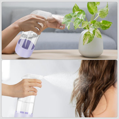 Worldgsb 2 Pack Glass Spray Bottles with Silicone Sleeve, 16 oz Empty Refillable Containers with Adjustable Spray Nozzles, Spray Bottles for Hair, Cleaning Solutions and Plants Blue&Grey