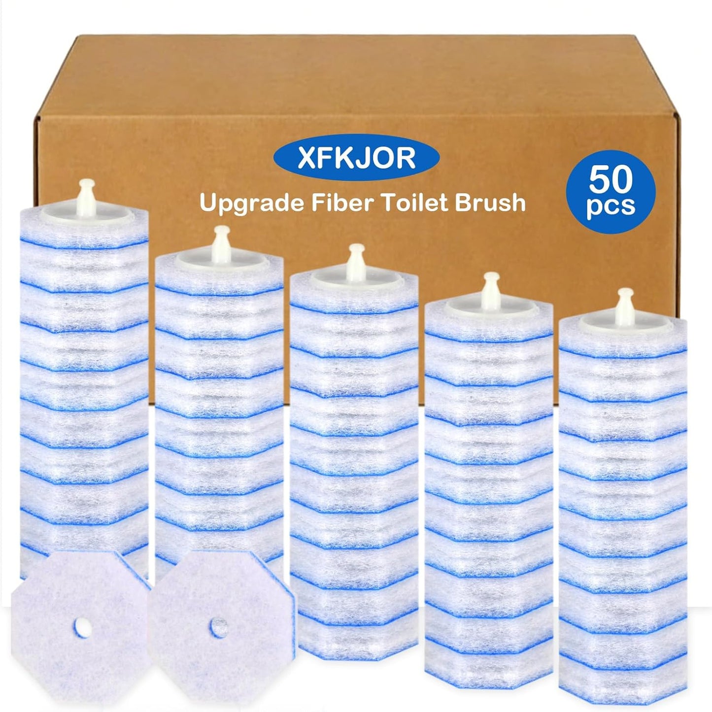 100 Count Toilet Wand Refills for Clorox Toilet Wand - Upgrade 3-Layer Thickened Toilet Brush, Replacement Heads for Clorox Toilet Wand Refills, 5X Cleaning Power | No Falling Apart