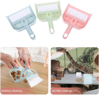 6Set Small Dustpan and Brush Set Small Cleaning Brush Portable Hand Broom for Office Kitchen Table Desk Keyboard Cars and Pet Nest Floor Cleaning Supplies