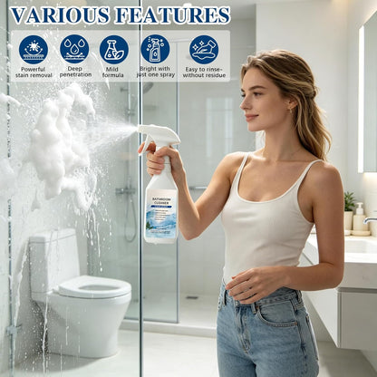 Scale Remover Bathroom Cleaner Foam Spray,Powerful Stubborn Stains Bathroom Cleaner Foam,Suitable for Tiles,Glass,Bathtub,Porcelain(1PCS)