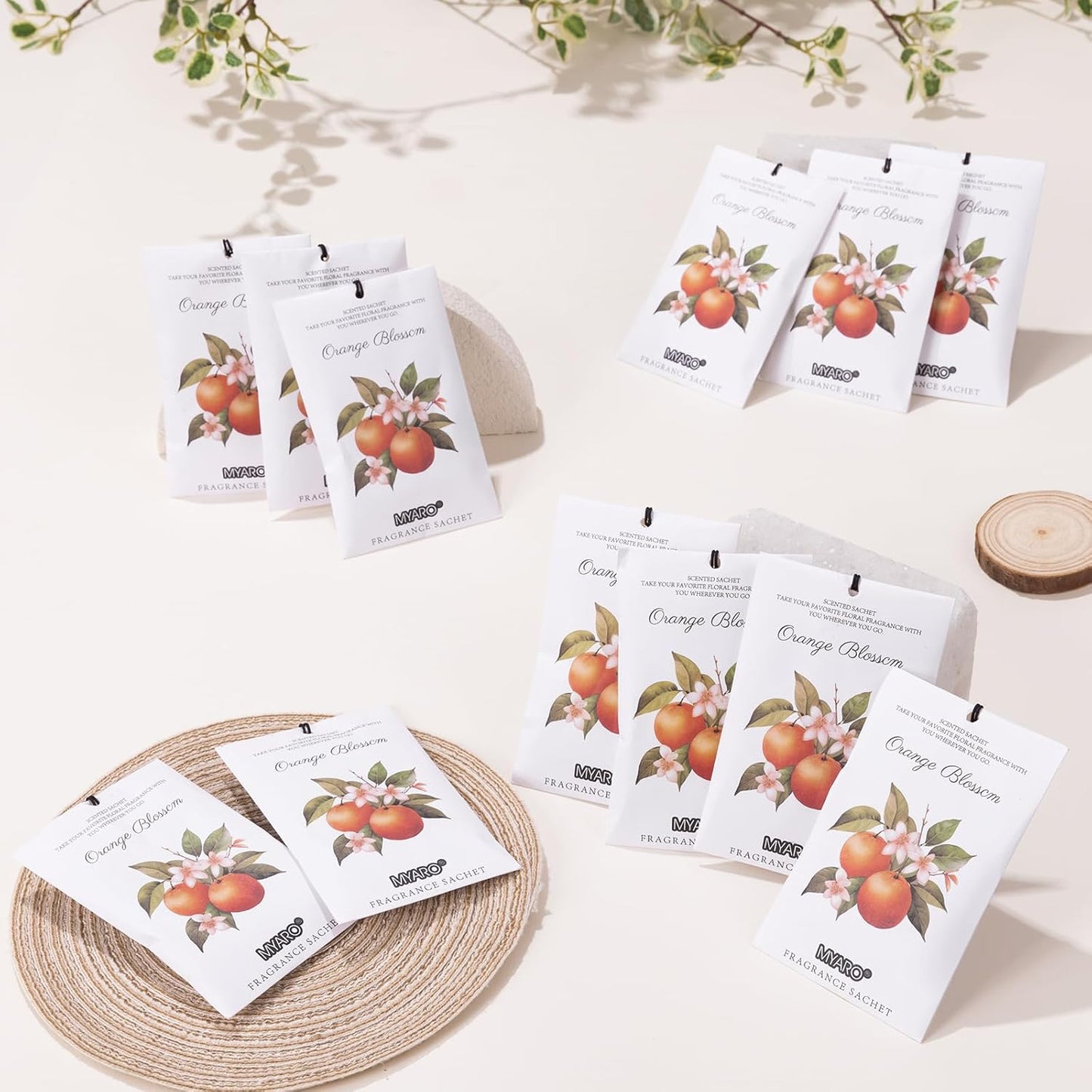 MYARO 12 Pack Fresh Linen Scented Sachets for Drawer, Closet & Car Air Freshener Bags | Odor Eliminator & Fabric Refresher | Crisp, Clean Home Fragrance Gift Set