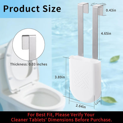 Premium Toilet Tank Tablet Holder – Plastic Hanging Cleaner Caddy (7.5'' x 3.5'' x 2.5'', White) – Toilet Bowl Cleaner Hanging Carrier - Prevents Dissolved Residue in Water Tank