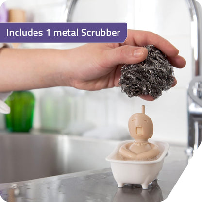 PELEG DESIGN Yogi Sponge Holder, Cute Plastic Sponge Holder for Kitchen Sink with Suction Cup,Dish Sponge Caddy Holder,Dries All Types of Sponges - Sponge Included