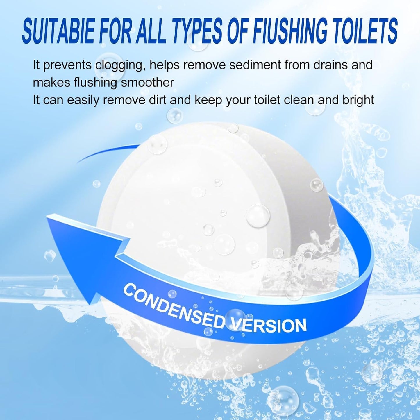 Automatic Toilet Bowl Cleaner Tablets,Bleach Descale&Deodorize-Tank Drop-In Tablets for Stain&Limescale Removal, Fresh Scent, Septic-Safe, Compatible with effective Works with Toilets-easy to use
