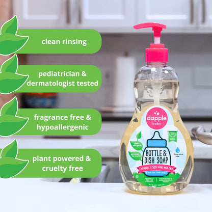 Dapple Baby Bottle & Dish Soap, Fresh Citrus, Plant Powered, Hypoallergenic, Baby Bottle and Dish Liquid, 16.9 fl oz, 1 Count