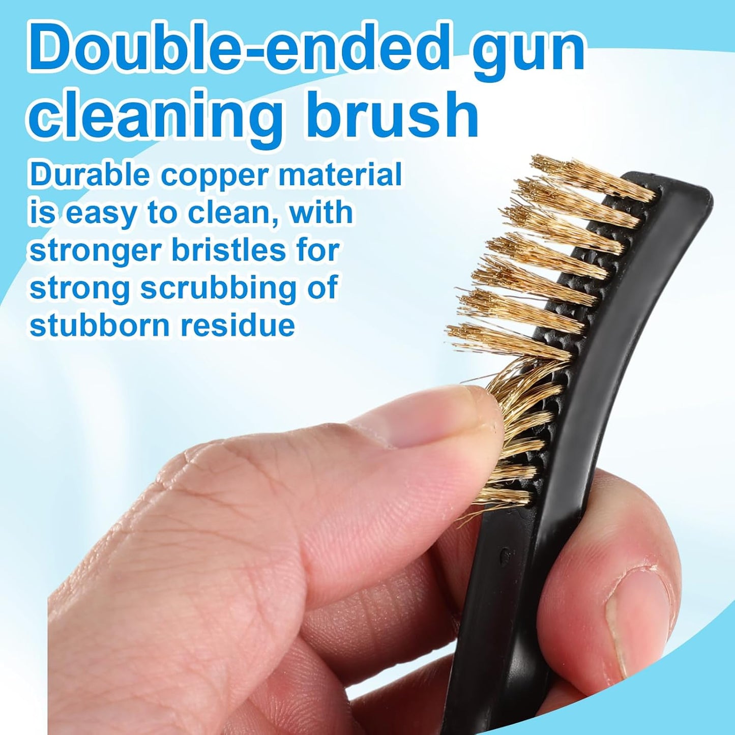Boao 20 Packs Double-Ended Gun Cleaning Brushes 7 Inch Nylon All Purpose Cleaning Brush with Plastic Handle (White)