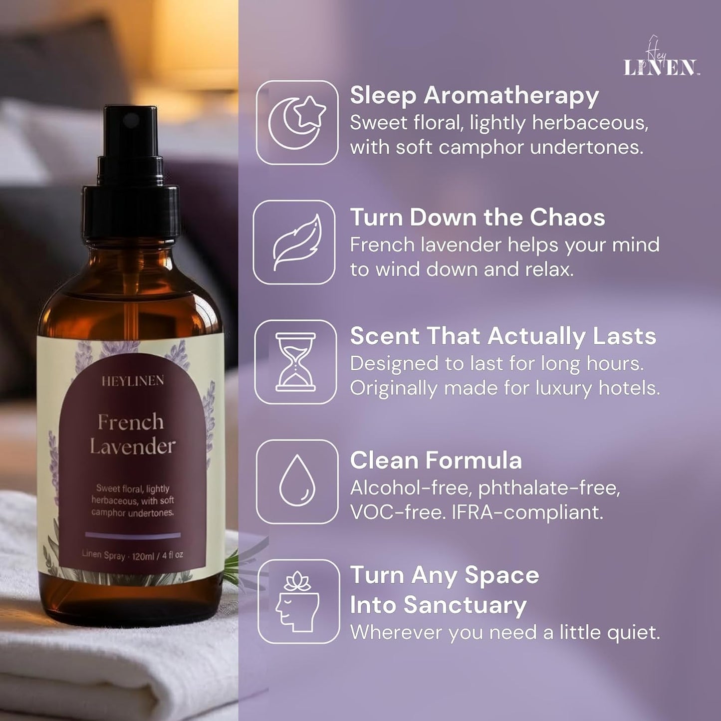 Lavender & Lemon Linen Spray | Clean Refreshing Aromatherapy Made with Pure Essential Oils | Fabric Freshener & Deodorizer for Carpet Kitchen Laundry Bathroom | 4 fl oz