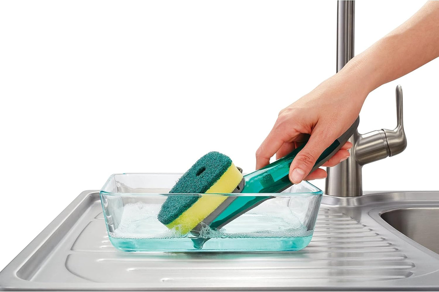 Scotch-Brite Heavy Duty Advanced Soap Control Dishwand Kit, Includes 1 Wand & 5 Refill Pads, Control Soap With A Button, Keep Your Hands Out Of Dirty Water