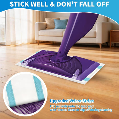 80 Pack Wet Jet Pads for Swiffer Wet Jet Spray Mop - 4 Layers Thickened Multi-Surface Mop Pads for Swiffer Wet Pads Refill, Safe for All Finished Floors, Heavy-Duty Dirt Locking | Super Absorbent