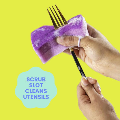 Brite by Scotch-Brite Scrub & Wipe with Drain + Dry Stand, Kitchen Sponge for Washing Dishes, 1 Scrub Sponge