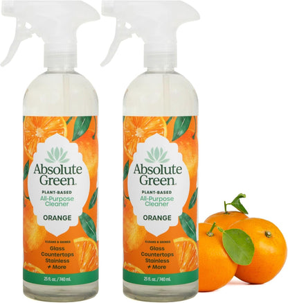 Absolute Green All Purpose Cleaner Spray, Non-Toxic, Kitchen, Bathroom, Countertop, Windows, Safe around Kids and Pets, Natural Peppermint Scent, 25 oz (1 Pack)
