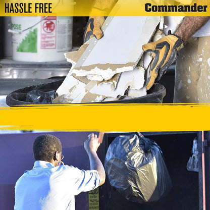 Commander 42 Gallon 2.5 MIL Black Heavy Duty Garbage Trash Bags - 32" x 46" - Pack of 20 - For Contractor, Industrial, Institutional, & Commercial