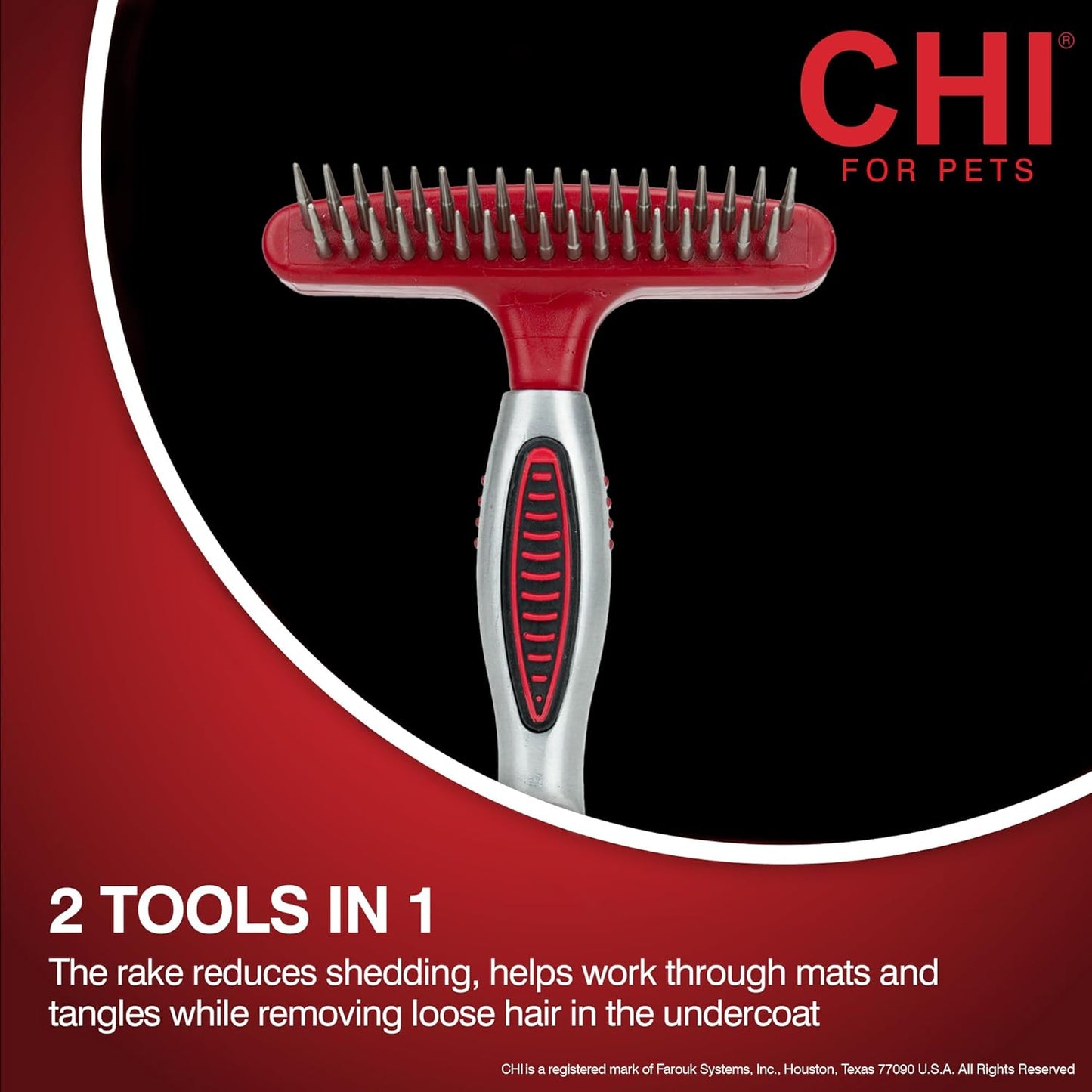CHI for Dogs Rubber Fur Accumulator Brush, Dog Grooming Tool for Removing Loose Hair and Lint from Coats Furniture Clothing and Car Seats, Flexible Rubber Bristles, Easy Clean Grooming Brush