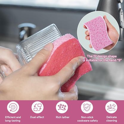 9 Pack Zero Scratch Scrub Sponges, Non-Scratch Dish Scrubbers for Nonstick Pans, Multi-Surface Safe Cleaning Sponges for Kitchen & Bathroom