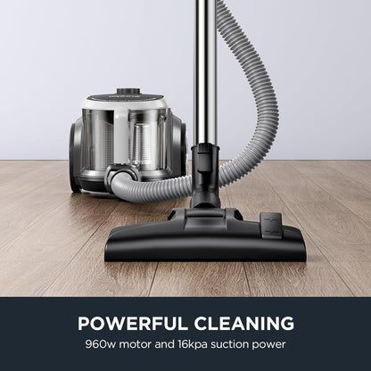Eureka WhirlWind Bagless Canister 2.5L Vacuum Cleaner, Lightweight Vac for Carpets and Hard Floors, NEN110A, Blue