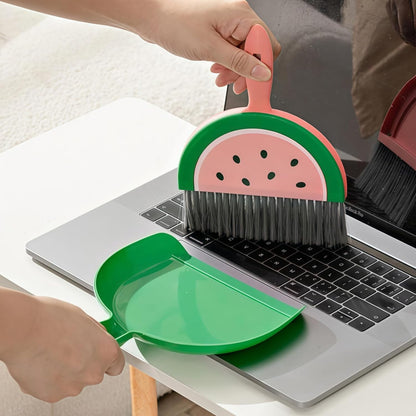 1Pcs Small Broom and Dustpan Set Cute Little Yellow Green Hand Mini Broom and Dustpan Set for Home Sofas Kitchen Countertops Storage Shelves Bathrooms Pet Areas