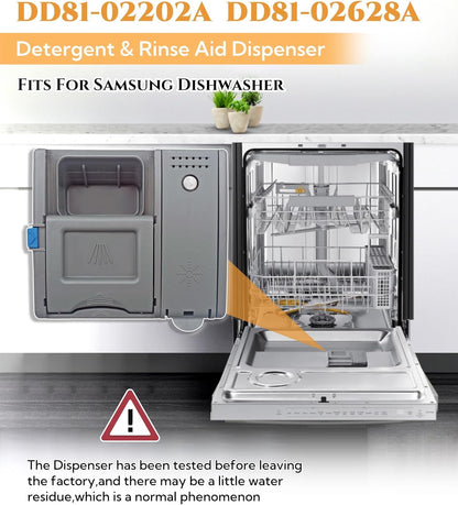DD81-02202A Dishwasher Rinse-Aid Dispenser Parts,DD81-02628A Detergent & Rinse Aid Dispenser Replacement Fits For Samsung Dishwasher,DW80M2020US,DW80R2031US,DW80N3030US/UW/UB
