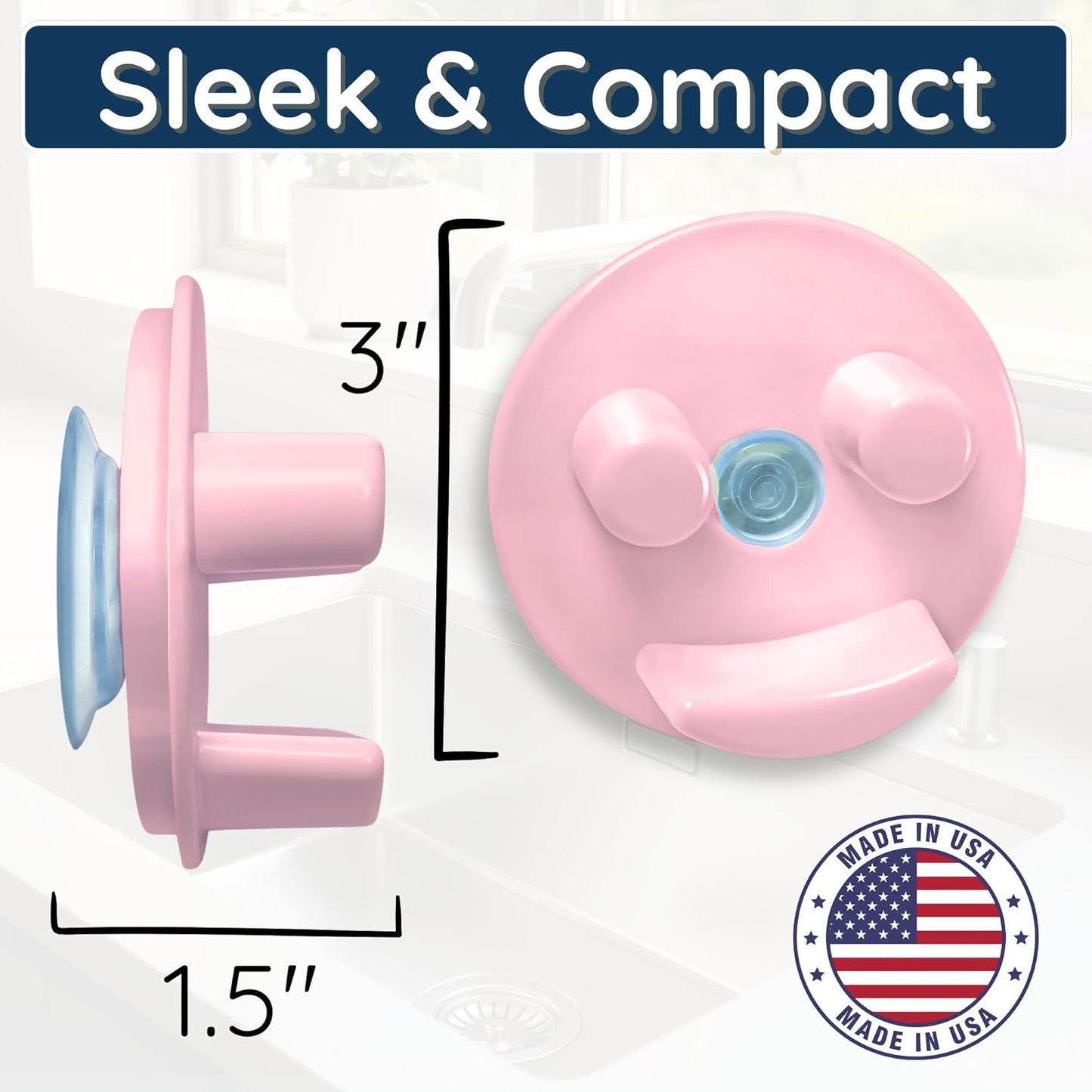 BeraTek Scrub Daddy Holder - Suction Cup Kitchen Sink Caddy - Keep Sponges Clean & Dry - Compatible with Sponge Daddy & Scrub Mommy - Mothers Day Gift for Mom - White, 1-Pack