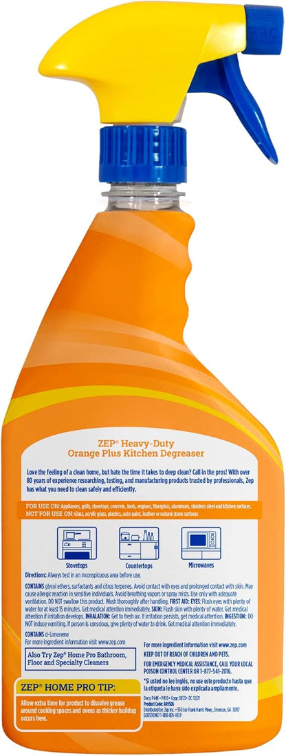 Zep Home Pro Orange Plus Kitchen Degreaser - 24 Fl. Oz. - R49506 - Pro Trusted Cleaning Power: Now in Refreshing Scents and Family Friendly Formulas (1)