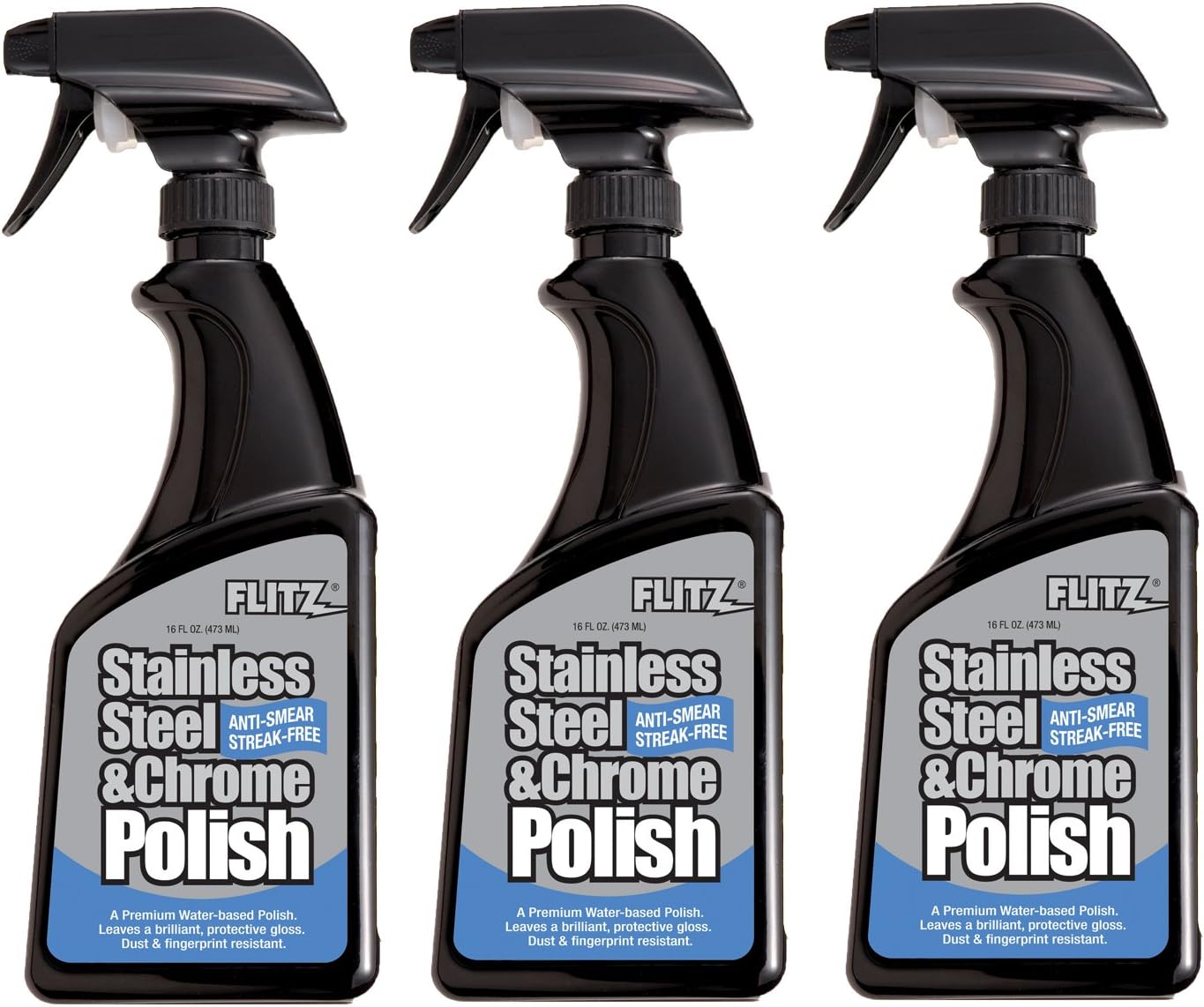 Flitz Stainless Steel Polish Protectant - 32oz Bottle, USA-Made Ceramic Coating for Stainless Steel Appliances, Repels Fingerprints & Water Spots - Aluminum & Chrome Polish & Protectant (1 Pack)