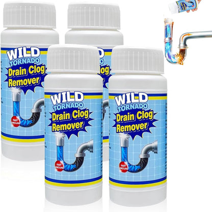 Wild Tornado Pipe Dredge, Fast Foaming Drain Clog Remover for Sink & Kitchen (4pcs)