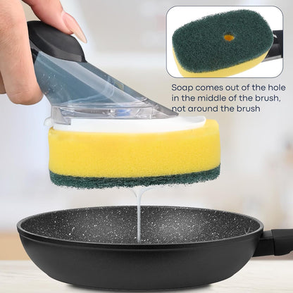 Sponge Brush Refills for OXO Soap Dispensing Dish Brush - 4 Pack Dish Cleaning Soap Dispensing Head Replacement for Scrubber