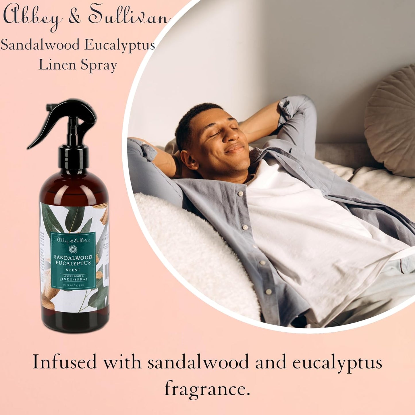 Abbey & Sullivan Linen Spray, Sandalwood Eucalyptus, 16 oz