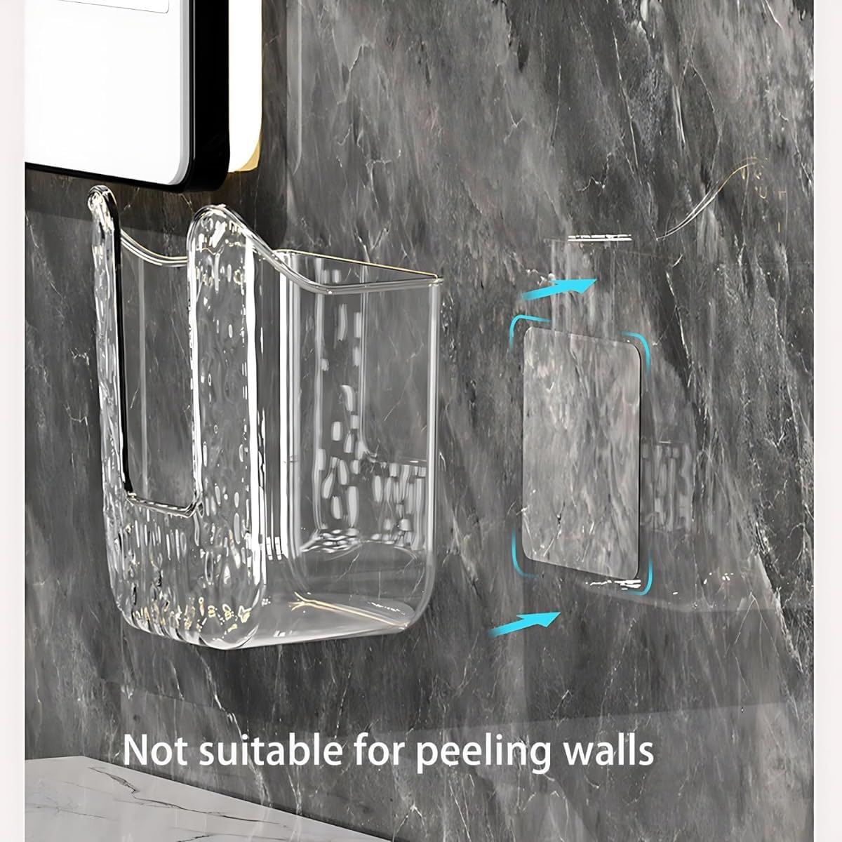 Wall-Mounted Wipes Dispenser Holder – Adhesive-Acrylic Storage Box for Kitchen, Bathroom & Bedroom – Flushable Wet Wipes Container (B)